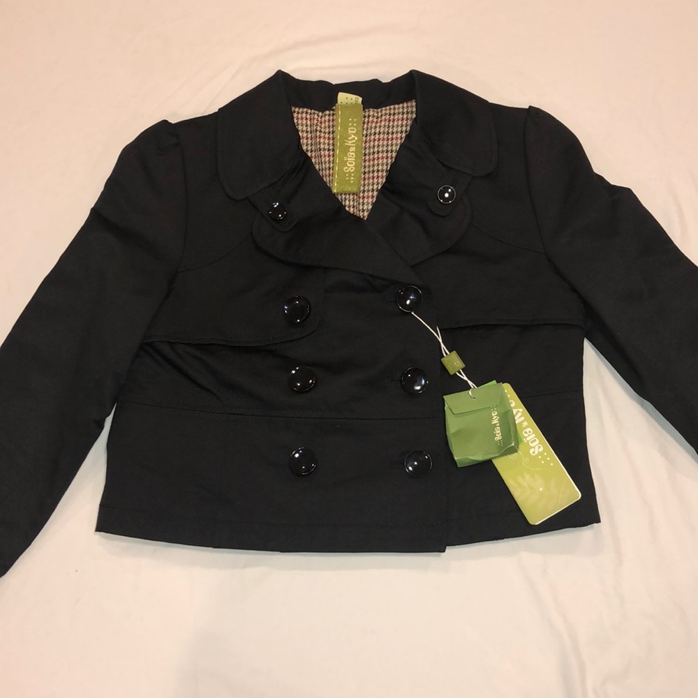 NWT SOIA & KYO Charlie Crop Jacket in Black